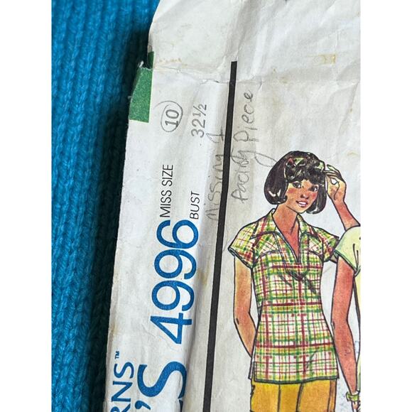 McCalls 4996 pattern Maxi dress top pants or shorts 1970s size 10 - Picture 2 of 7